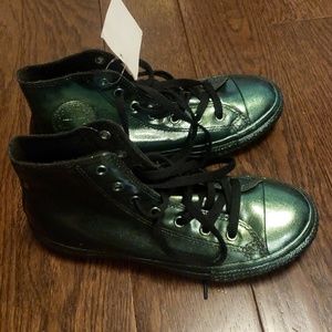 Converse metallic mermaid green chuck taylor